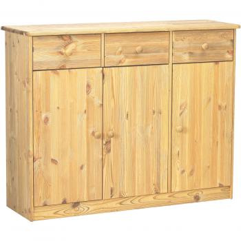 Steens – Mario 3 puertas/3 Cajones Pino Aparador, acabado de la – Mesa de noche