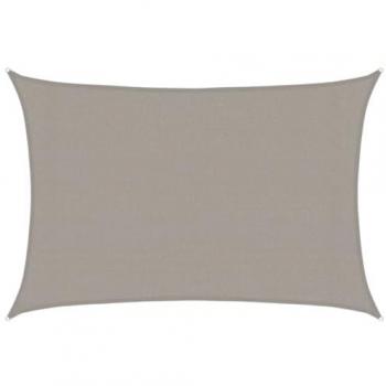 Toldo de Vela Rectangular HDPE Gris Claro 160 g/m² 3x5 m, Vela de Sombra Solar para Patio