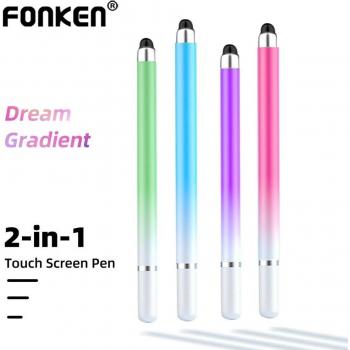Lápiz Óptico Fonken 2 en 1 Macaron Degradado, Lápiz Táctil Capacitivo Universal para Dibujo en Pantalla de Tablet y Teléfono Android