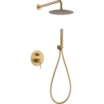 IMEX GPD038/OC LINE Conjunto De Ducha Empotrado Monomando Oro Cepillado