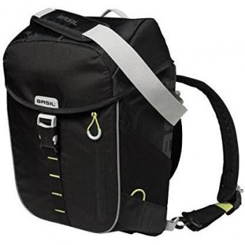 Basil Unisex - Adult Miles Bolsa de bicicleta / Mochila de bicicleta, Black Lime, 31 cm x 17 cm x 44 cm