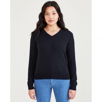 Dockers Jersey de mujer cuello pico con lana
