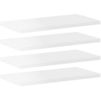 vidaXL High Gloss White Bookshelf Boards - 4 pcs, 40x20x1.5 cm, Engineered Wood