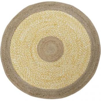 Alfombra DKD Home Decor Marrón Blanco Amarillo 200 x 200 x 1 cm
