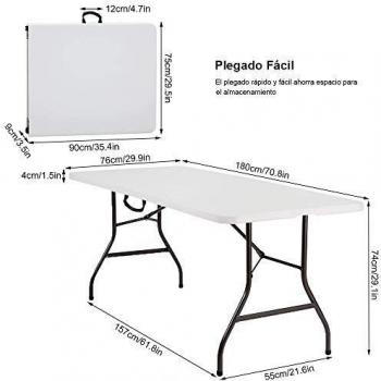 Nestling® Mesa Plegable Multifuncional Portátil para Camping, Mesa De Comedor, Al Aire Libre/Picnic/Barbacoa/Fiesta De Jardín/Maletero De Auto Conducción