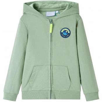 Sudadera infantil con capucha y cremallera caqui claro 92