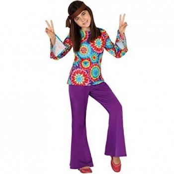 Disfraz Hippie Niña Multicolor 3-4 Años (3 Pcs) - Poliester