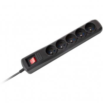 Regleta Protectora Armac R5 Power Strip 5 Tomas, Cable 3M, Color Negro