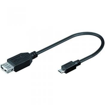 Ewent Cable Adaptador USB OTG 2.0 Hembra a Micro USB Macho Tipo, Negro