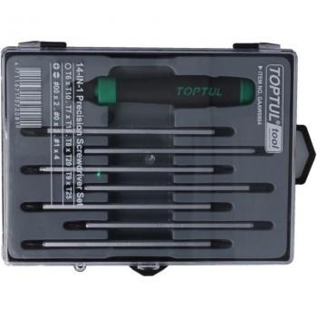 Destornillador de puntas TOPTUL GAAW0804, incluye puntas T6, T7, T8, T9, T10, T15, T120, T125, PH0, PH00 y PH