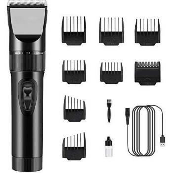 Cortapelos Profesional Hombre Motor Silencioso Cuchilla Titanio Cerámica, Máquina Cortar Pelo Inalámbrico Batería 2000mAh, Cortadora de Pelo Recortador de Pelo Barba Kit, USB recargable