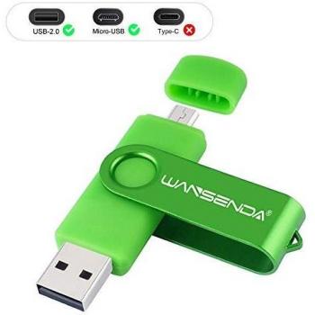 Memoria USB Pendrive 128GB 64GB 32GB 16GB Wansenda S100 OTG USB 2.0 para Dispositivos Android, PC/Tableta/Mac