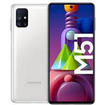 Samsung Galaxy M51 Blanco, Pantalla de 17 cm (6.7), 6 GB RAM, 128 GB Almacenamiento, Doble SIM, Conexión 4G y USB Tipo-C