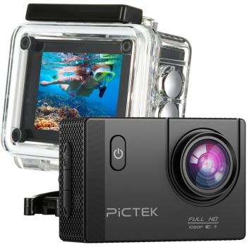 Pictek Action camera - Cámara Deportiva, [Nueva Vision] WIFI HD 1080P Cámara Acción Impermeable 170º Gran Angular 2’’ LCD Camaras Deportivas Apoyo 12MP Imagen Videocámara DVR con Múltiple Kit de Accesorios, Perfecto para Bicicleta / Motocicleta 