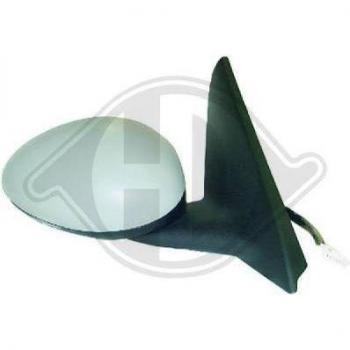 Espejo retrovisor DIEDERICHS 3041124 con diseño específico para vehículos, ajuste manual, cristal convexo para mayor visibilidad, acabado en negro y dimensiones adecuadas para instalación en puertas