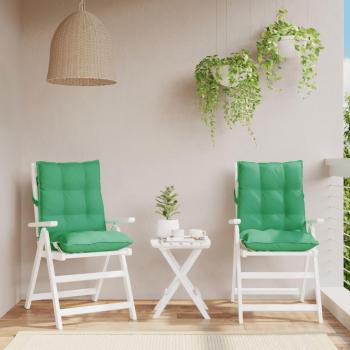 Cojines de silla de respaldo bajo 2 uds tela Oxford color Antracita, Verde y Negro - Cojín Decorativo de Asiento para muebles de salón