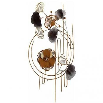 Decoración Colgante Abstracto Flores Mural Metal Multicolor (63 x 121 x 9,5 cm)