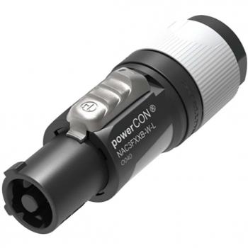 Neutrik PowerCON NAC3FXXB-W-L Locking AC Power Connector, Straight Socket, 2+PE Pins, 16A, Grey
