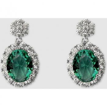 Pendientes Crystal Vintage peridoto rodio y circonitas