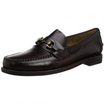 Mocasines Sebago Classic Joe para hombre en color granate con hebilla