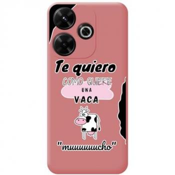 Funda Silicona Líquida Rosa para Xiaomi Redmi 13 4G con Diseño de Vaca