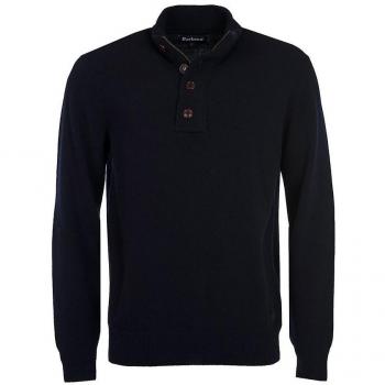 Barbour Patch Half Zip Mens Jumper - Navy - Size Large
