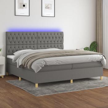 Colchón de cama suave y tela LED gris oscuro 200x200cm