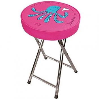 Laroom Taburete, Acero Inoxidable Legs y PlyMadera-PVC Cushion, Rosa