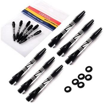 CUESOUL 2 Set 2BA Medio Negro Aluminio Dart Ejes Dart Tallo con Juntas Tóricas