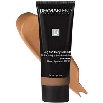 DERMABLEND,100 ml (Pack of 1) Professional Leg and Body Makeup - Buildable Liquid Foundation - Dermatologist-Created, Fragrance-Free, Allergy-Tested - Broad Spectrum SPF 25-45N Medium Bronze, 100 ml
