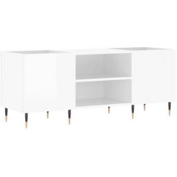 Mueble discos madera contrachapada blanco brillo 121x38x48 cm vidaXL