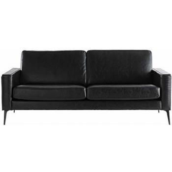 Sofá vintage negro 3 plazas RICCI de Miliboo