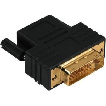 Hama - Adaptador compacto de DVI-D a HDMI, color negro