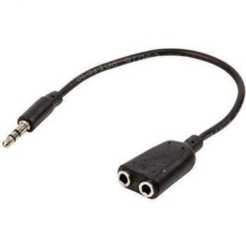 Valueline - Cable Divisor De Audio Jack Estéreo De 3.5 Mm Macho - 2 3.5 Mm Hembra De 0.20 M En Color Negro