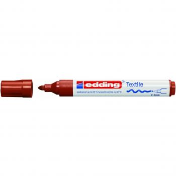 Edding 4500 marcador textil - marrón - caja de 10 - punta redonda de 2-3 mm - rotuladores textiles permanentes para dibujar y caligrafiar sobre tejidos, resistentes a lavados de hasta 60 °C