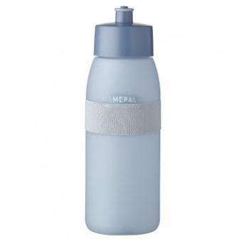 Botella Deportiva Mepal Ellipse 500 ml - Negro Nórdico, Plástico, con Banda Elástica, Apta para Lavavajillas