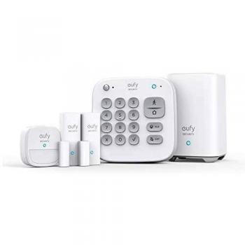 eufy Security 5 piezas Smart Home Set, sistema de seguridad inteligente para el hogar, con cerradura de puerta, sensor de movimiento, 2 sensores de robo, sistema de alarma, compatible con eufyCam