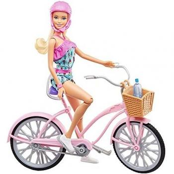 Barbie Muñeca Articulada con Bicicleta y Accesorios