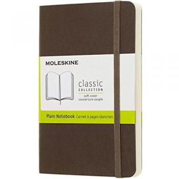 Cuaderno Moleskine Pocket de Páginas Blancas con Cubierta Suave Color Marrón Tierra