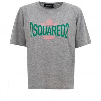 Chic Gray Cotton Tee for the Modern Woman - S