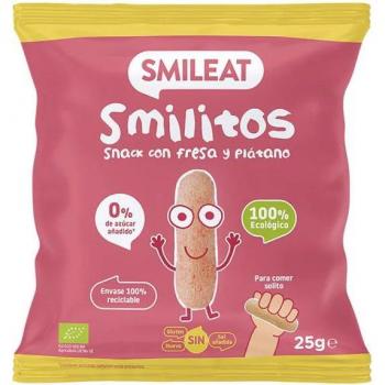 Smileat Smilitos Snack de Fresa y Plátano Ecológico 25g