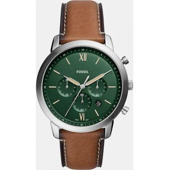 Reloj Cronógrafo Fossil Neutra para Hombre FS5963 con Correa de Piel Sostenible Marrón y Caja de Acero