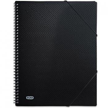 Cuaderno con espiral Elba Urban DIN, color Negro 40 fundas