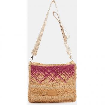 Bandolera de mujer de rafia Summer Song con degradado color fucsia