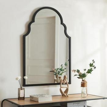 Espejo de Pared Hämeenkyrö Diseño Atractivo MDF 90x60 cm - Negro