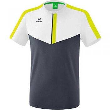 Erima Squad Short Sleeve T-shirt 3XL Male White / Slate Grey / Bio Lime