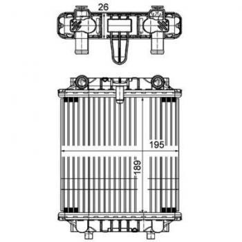 Radiador de refrigeración del motor BEHR MAHLE CR 1202 000P / MAHLE ORIGINAL CR 1202 000P