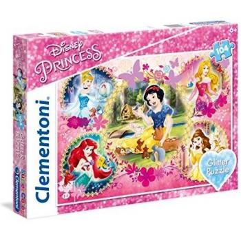 Clementoni Princess Los Pingüinos De Madagascar Puzzle Glitter 104 Piezas, Princesas Disney