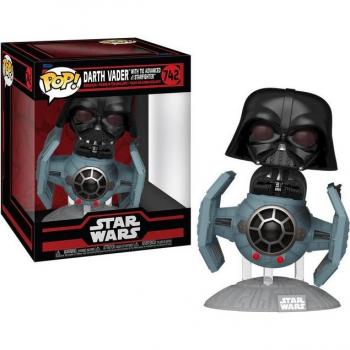 Figura POP Rides Deluxe Star Wars Darth Vader con Tie Advanced Starfighter