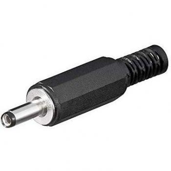 Conector DC 1.3 x 3.4 mm con protección contra dobleces, negro